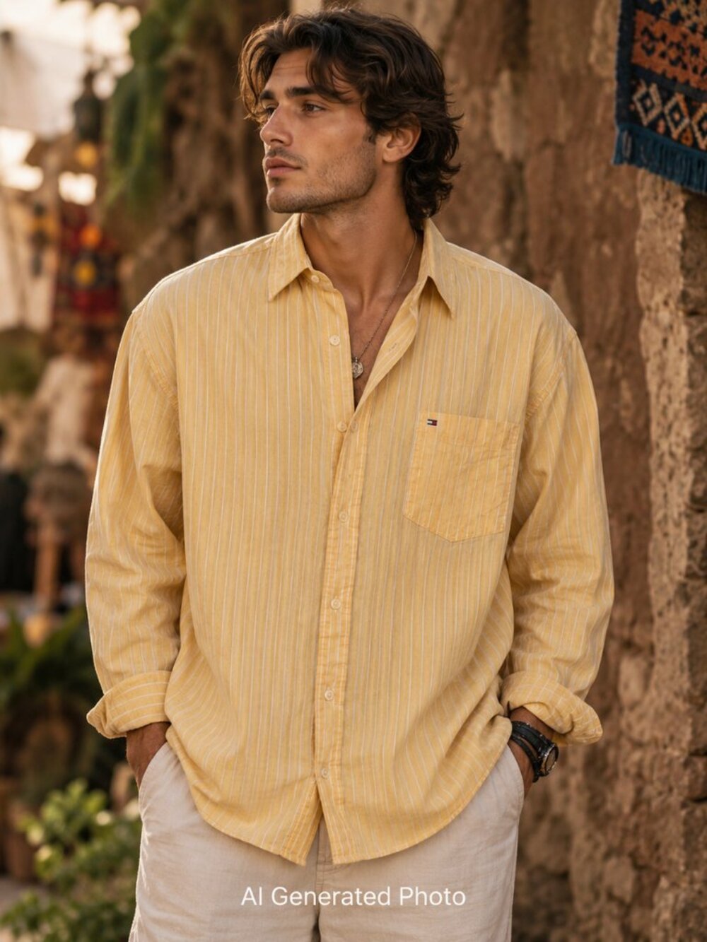 Tommy Hilfiger Button Down Shirt Yellow XL Long Sleeve Cotton Casual Classic NWT